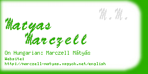 matyas marczell business card