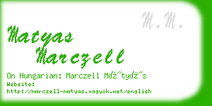 matyas marczell business card